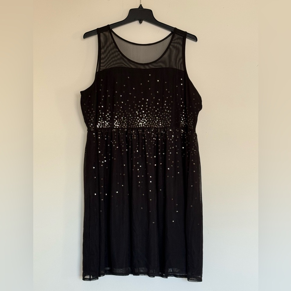 Lane Bryant Black Dress with Gold Sequin Detail